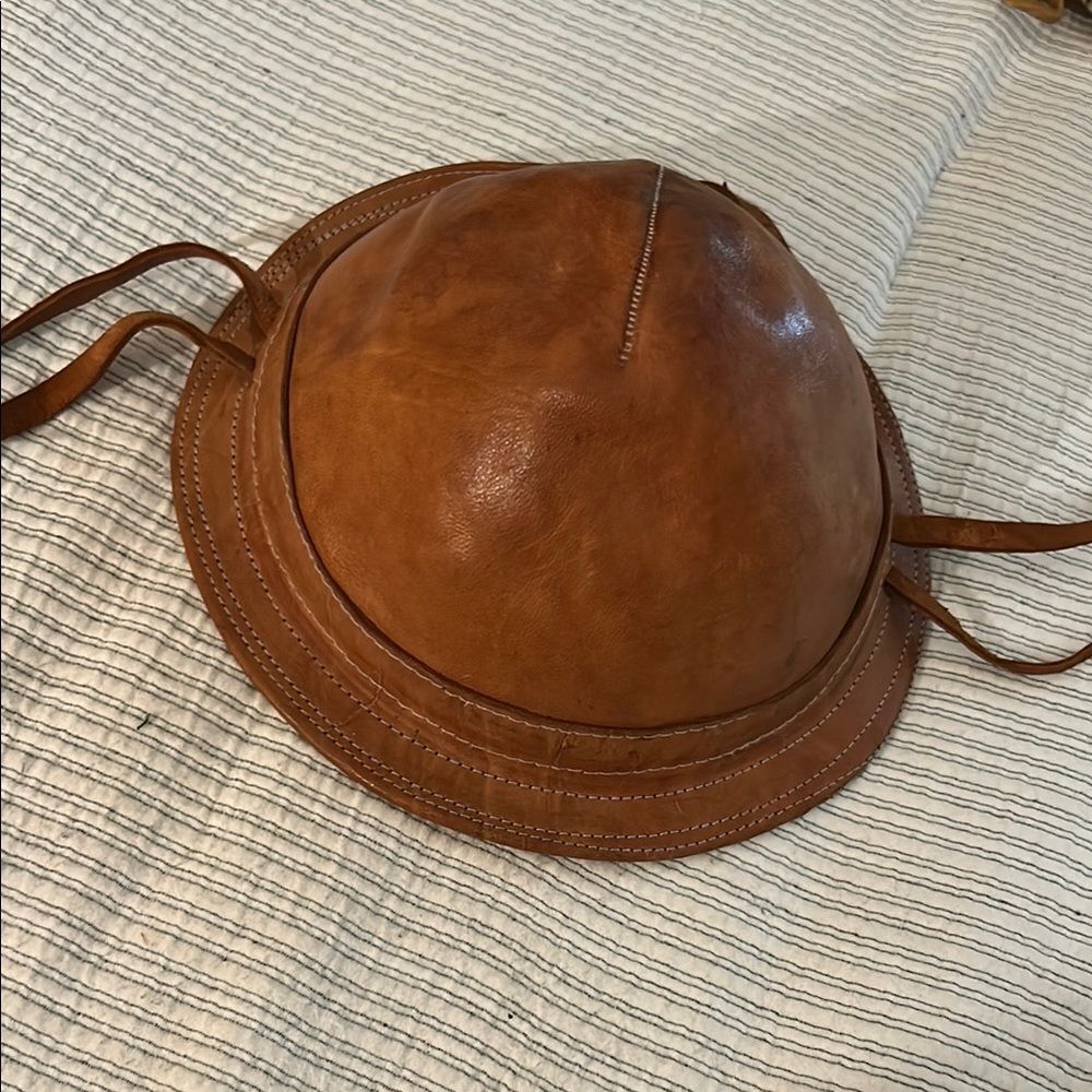 Vintage Traditional Brazilian Leather Kids Hat Vaqueiro Cowboy Brown